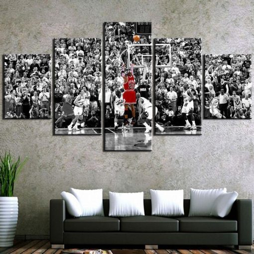 22340-NF Michael Jordan Best Moment Celebrity - 5 Panel Canvas Art Wall Decor