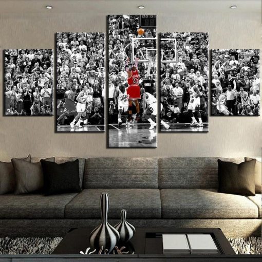 22340-NF Michael Jordan Best Moment Celebrity - 5 Panel Canvas Art Wall Decor