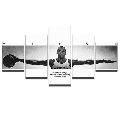 22579-NF Michael Jordan Wings Quote Celebrity - 5 Panel Canvas Art Wall Decor