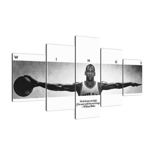 22579-NF Michael Jordan Wings Quote Celebrity - 5 Panel Canvas Art Wall Decor