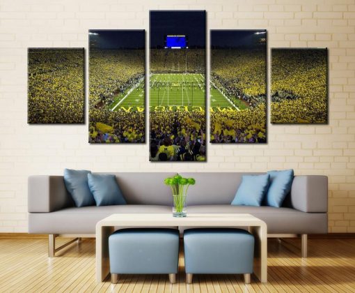 22317-NF Michigan Wolverines The Big House Stadium Sport - 5 Panel Canvas Art Wall Decor