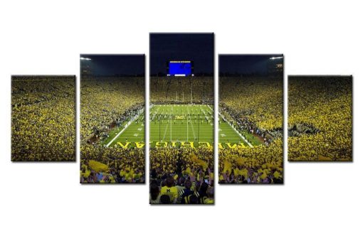 22317-NF Michigan Wolverines The Big House Stadium Sport - 5 Panel Canvas Art Wall Decor