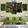 22664-NF Minecraft The Attack Gaming - 5 Panel Canvas Art Wall Decor