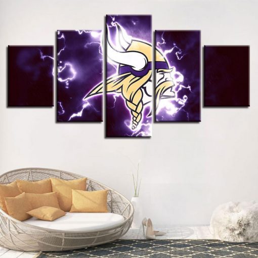 22663-NF Minnesota Vikings Football - 5 Panel Canvas Art Wall Decor