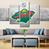 22559-NF Minnesota Wild Logo 1 Ice Hockey - 5 Panel Canvas Art Wall Decor