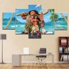 22853-NF Moana and Brave Maui Disney - 5 Panel Canvas Art Wall Decor