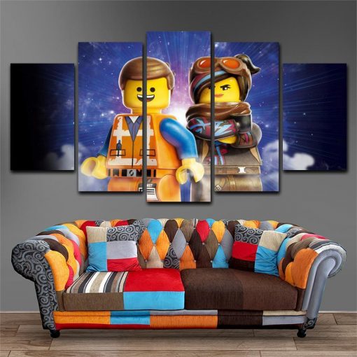 23115-NF The Lego Movie Characters Cartoon - 5 Panel Canvas Art Wall Decor
