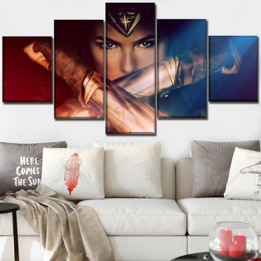 22955-NF Movie Wonder Woman Poster DC - 5 Panel Canvas Art Wall Decor