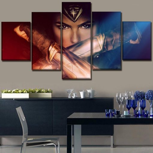 22955-NF Movie Wonder Woman Poster DC - 5 Panel Canvas Art Wall Decor