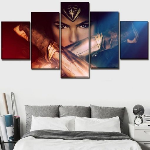 22955-NF Movie Wonder Woman Poster DC - 5 Panel Canvas Art Wall Decor