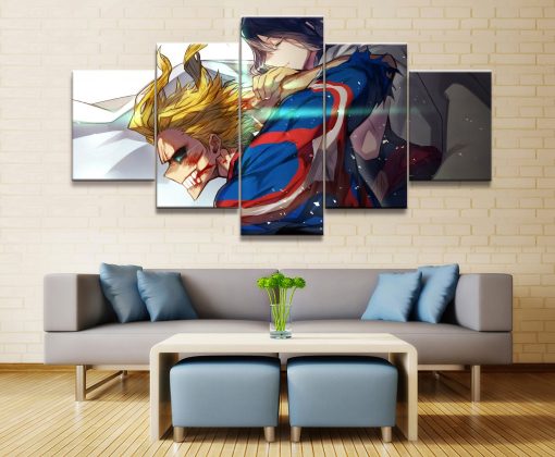 23376-NF My Hero Academia All Might 2 Anime - 5 Panel Canvas Art Wall Decor