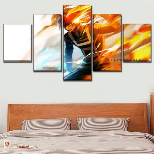 22953-NF My Hero Academia Shoto Todoroki 1 Anime - 5 Panel Canvas Art Wall Decor