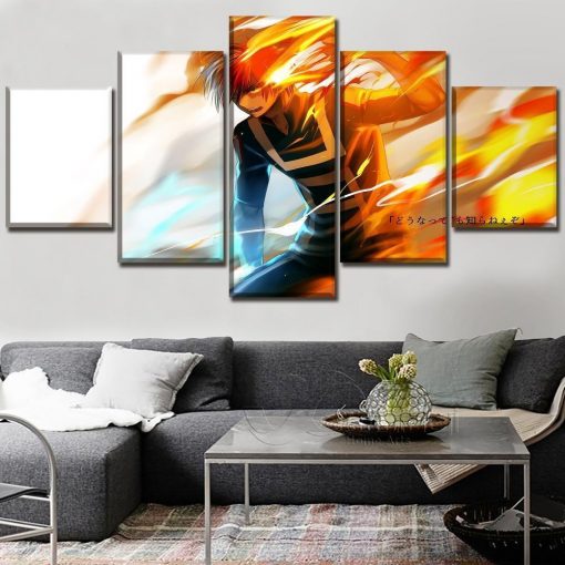 22953-NF My Hero Academia Shoto Todoroki 1 Anime - 5 Panel Canvas Art Wall Decor