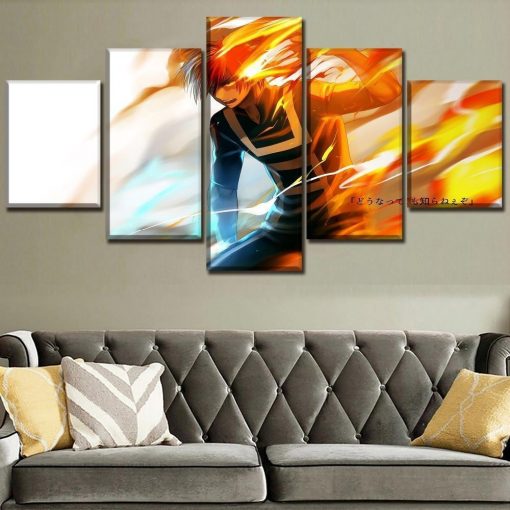 22953-NF My Hero Academia Shoto Todoroki 1 Anime - 5 Panel Canvas Art Wall Decor