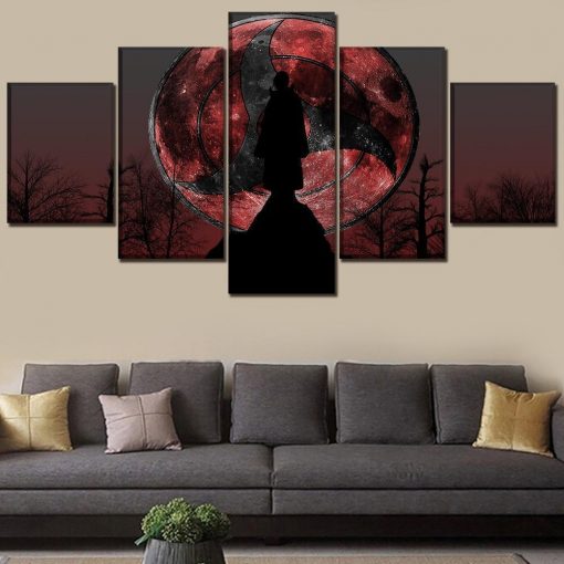 22952-NF Naruto Itachi Uchiha Poster Anime - 5 Panel Canvas Art Wall Decor