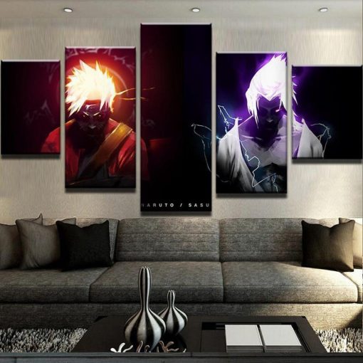 22442-NF Naruto VS Sasuke Anime - 5 Panel Canvas Art Wall Decor