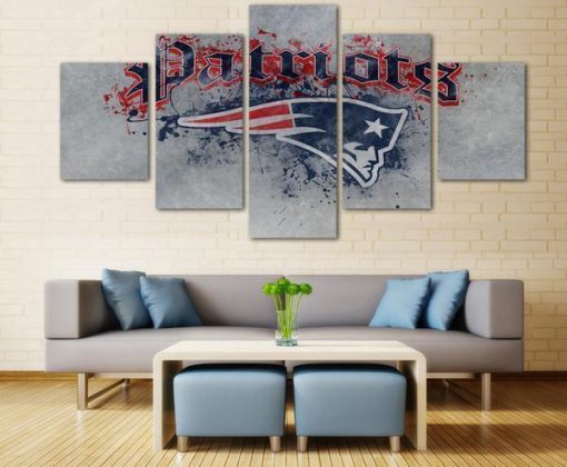 22224-NF New England Patriots Fan Football - 5 Panel Canvas Art Wall Decor