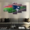 22949-NF New England Patriots Logo Stadium Football - 5 Panel Canvas Art Wall Decor