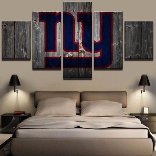 22274-NF New York Giants Football Barnwood Sport - 5 Panel Canvas Art Wall Decor