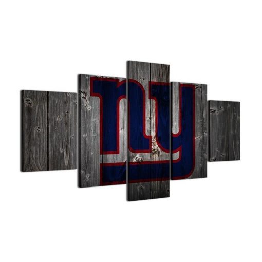 22274-NF New York Giants Football Barnwood Sport - 5 Panel Canvas Art Wall Decor