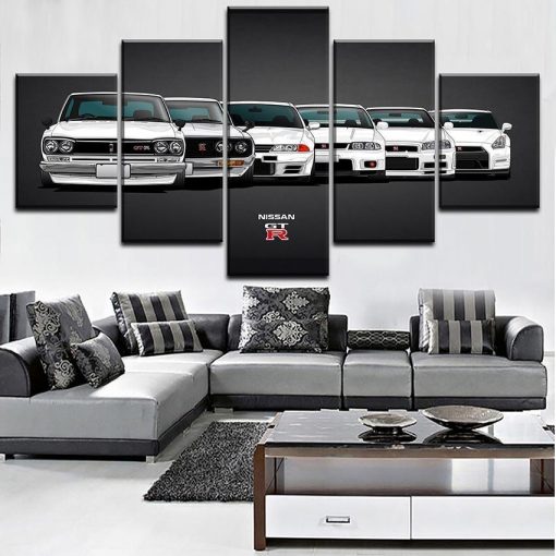 22441-NF Nissan GTR Car 1 Car & Motor - 5 Panel Canvas Art Wall Decor