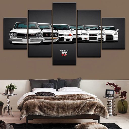 22441-NF Nissan GTR Car 1 Car & Motor - 5 Panel Canvas Art Wall Decor