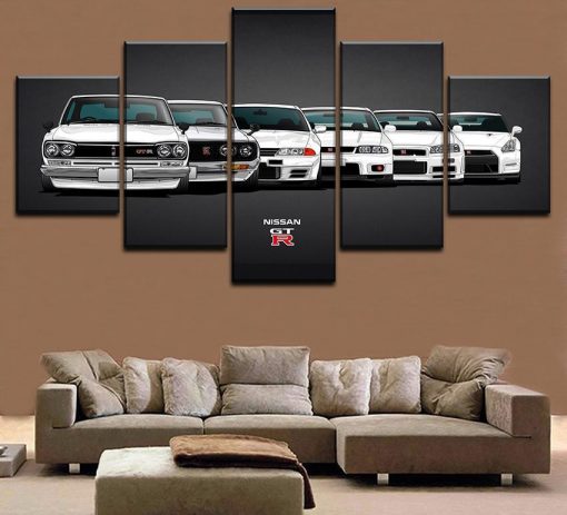 22441-NF Nissan GTR Car 1 Car & Motor - 5 Panel Canvas Art Wall Decor