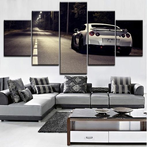 22712-NF Nissan GTR Car 5 Car & Motor - 5 Panel Canvas Art Wall Decor