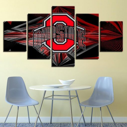 22214-NF Ohio State Buckeyes Football Sport - 5 Panel Canvas Art Wall Decor