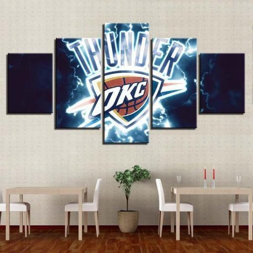 22575-NF Oklahoma City Thunder Logo Sport - 5 Panel Canvas Art Wall Decor
