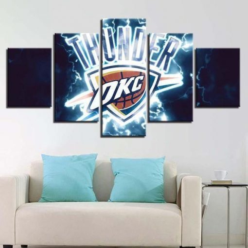 22575-NF Oklahoma City Thunder Logo Sport - 5 Panel Canvas Art Wall Decor