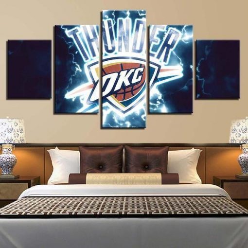 22575-NF Oklahoma City Thunder Logo Sport - 5 Panel Canvas Art Wall Decor