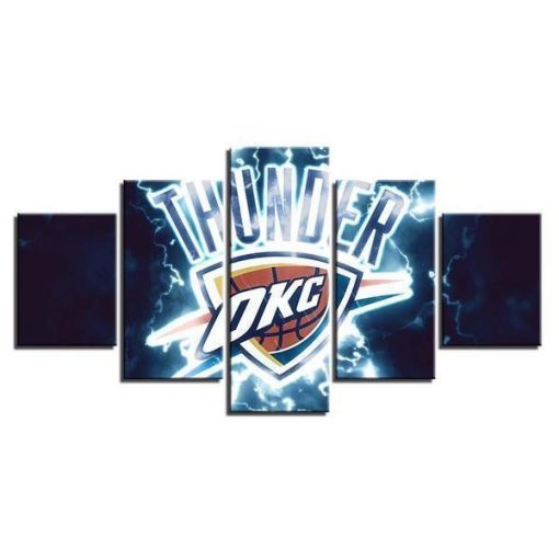 22575-NF Oklahoma City Thunder Logo Sport - 5 Panel Canvas Art Wall Decor