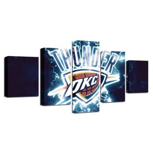 22575-NF Oklahoma City Thunder Logo Sport - 5 Panel Canvas Art Wall Decor