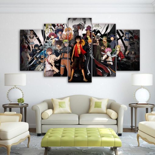 23363-NF One Piece Naruto Character Anime - 5 Panel Canvas Art Wall Decor