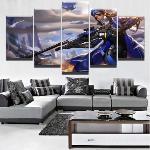 22938-NF Overwatch Ana Champion Poster Gaming - 5 Panel Canvas Art Wall Decor