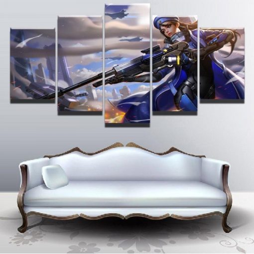 22938-NF Overwatch Ana Champion Poster Gaming - 5 Panel Canvas Art Wall Decor