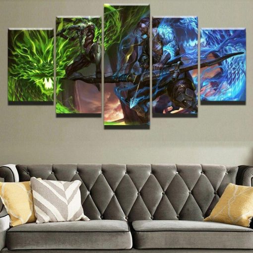 22939-NF Overwatch Genji And Hanzo Champion Gaming - 5 Panel Canvas Art Wall Decor