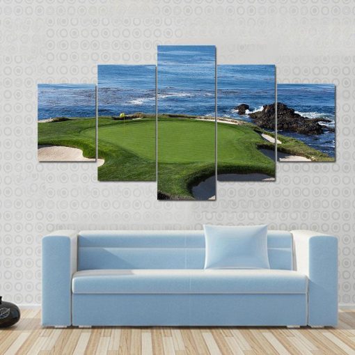 22936-NF Pebble Beach Golf Nature - 5 Panel Canvas Art Wall Decor