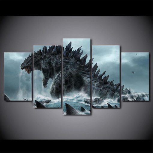 22218-NF Pelcula De Godzilla Movie - 5 Panel Canvas Art Wall Decor