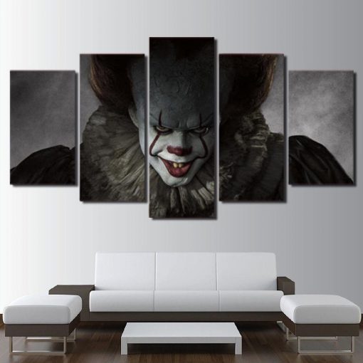 22574-NF Pennywise Clown It Horror Scary Movie - 5 Panel Canvas Art Wall Decor
