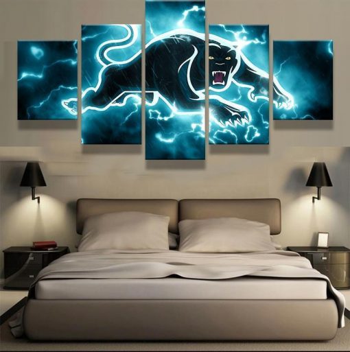 23354-NF Penrith Panthers NRL Football - 5 Panel Canvas Art Wall Decor