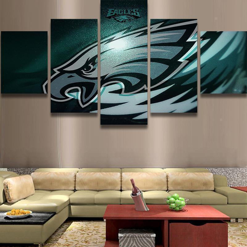 Philadelphia Eagles Football Sport – 5 Panel Canvas Art Wall Decor ...