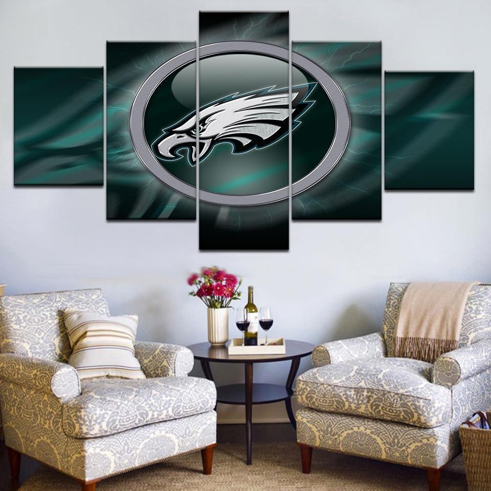 Philadelphia Eagles Football – 5 Panel Canvas Art Wall Decor – Canvas Storm