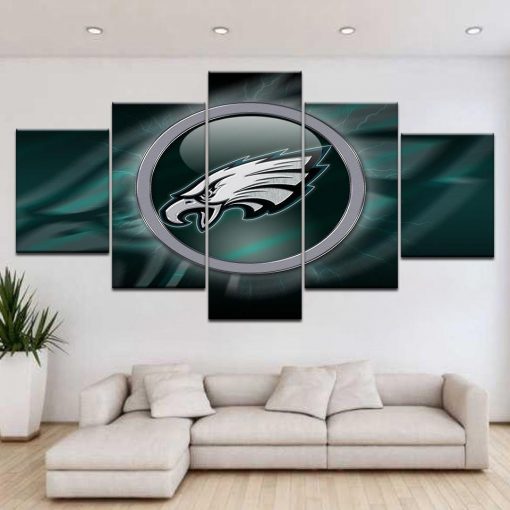 23353-NF Philadelphia Eagles Football - 5 Panel Canvas Art Wall Decor