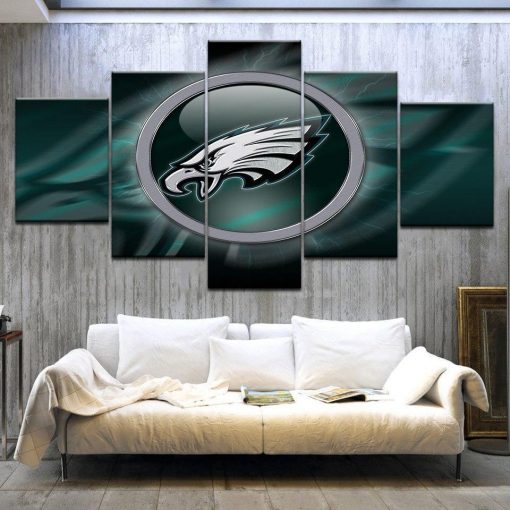 23353-NF Philadelphia Eagles Football - 5 Panel Canvas Art Wall Decor