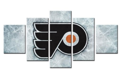 22934-NF Philadelphia Flyers Logo 3 Ice Hockey - 5 Panel Canvas Art Wall Decor