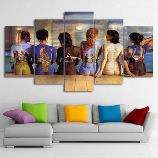 22440-NF Pink Floyd Album Women Girls Nude Body Abstract - 5 Panel Canvas Art Wall Decor