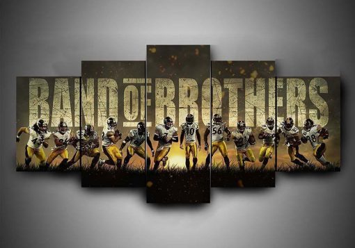23351-NF Pittsburgh Steelers Football Band of Brothers Football - 5 Panel Canvas Art Wall Decor