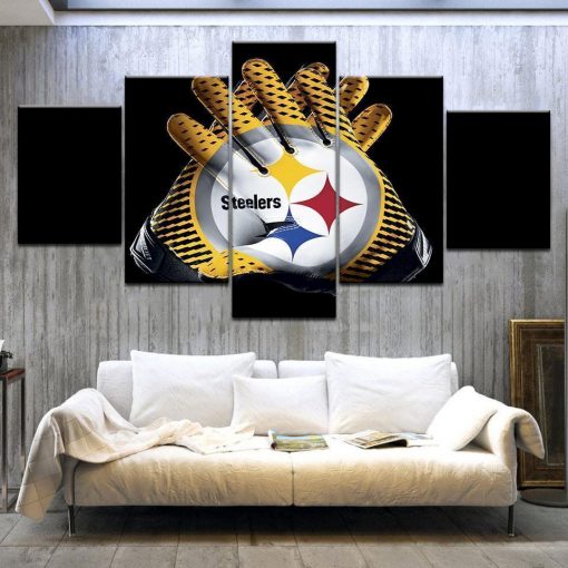 22223-NF Pittsburgh Steelers Gloves Football - 5 Panel Canvas Art Wall Decor